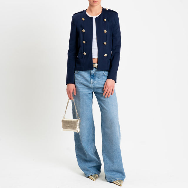 Motel-Giacca napoleon punto milano - blu