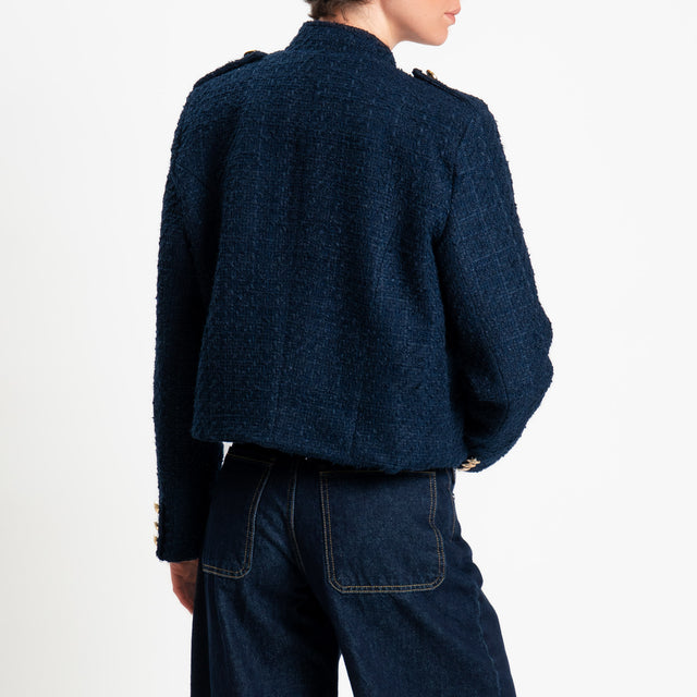 Motel-Giacca bouclé napoleon - blu