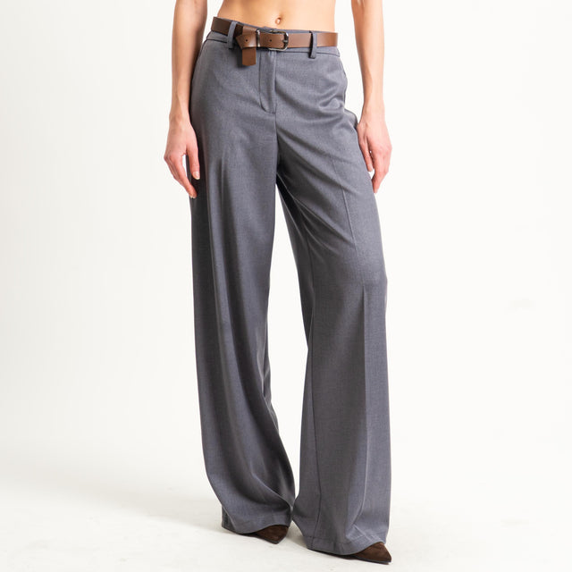 Motel-Pantalone elastico dietro con cintura - antracite