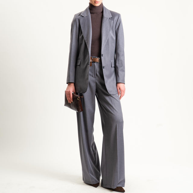 Motel-Pantalone elastico dietro con cintura - antracite