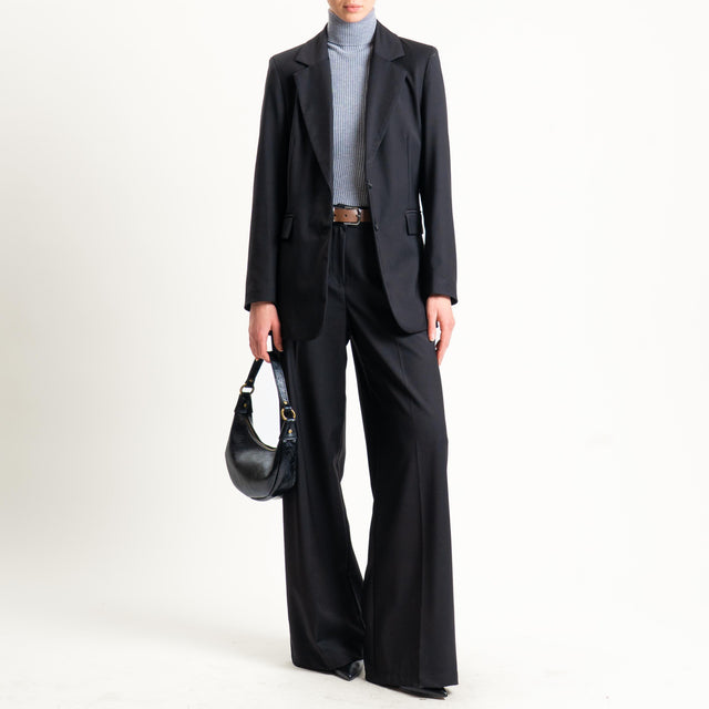 Motel-Pantalone elastico dietro con cintura - nero