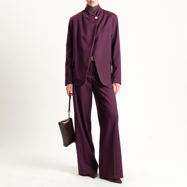 Motel-Pantalone elastico dietro con cintura - Bordeaux