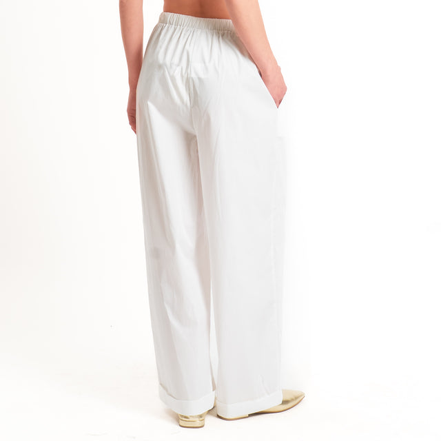 Motel-Pantalone popeline con coulisse - bianco