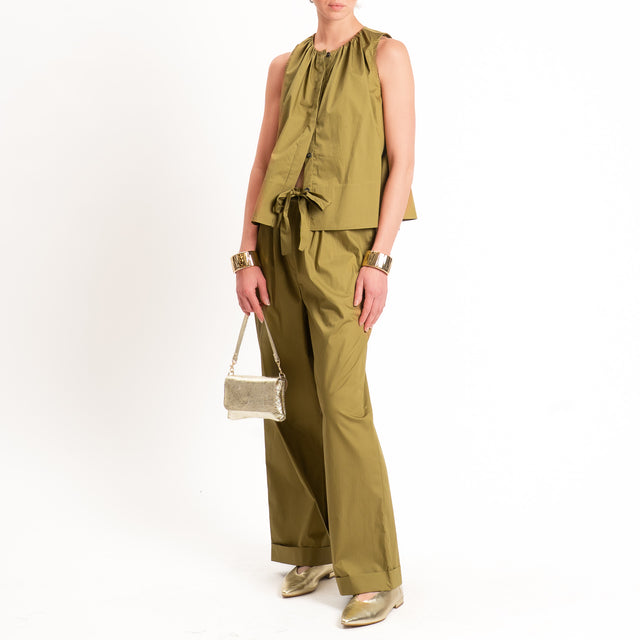 Motel-Pantalone popeline con coulisse - olio
