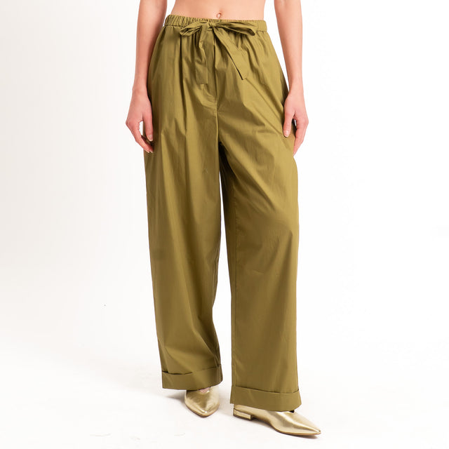 Motel-Pantalone popeline con coulisse - olio
