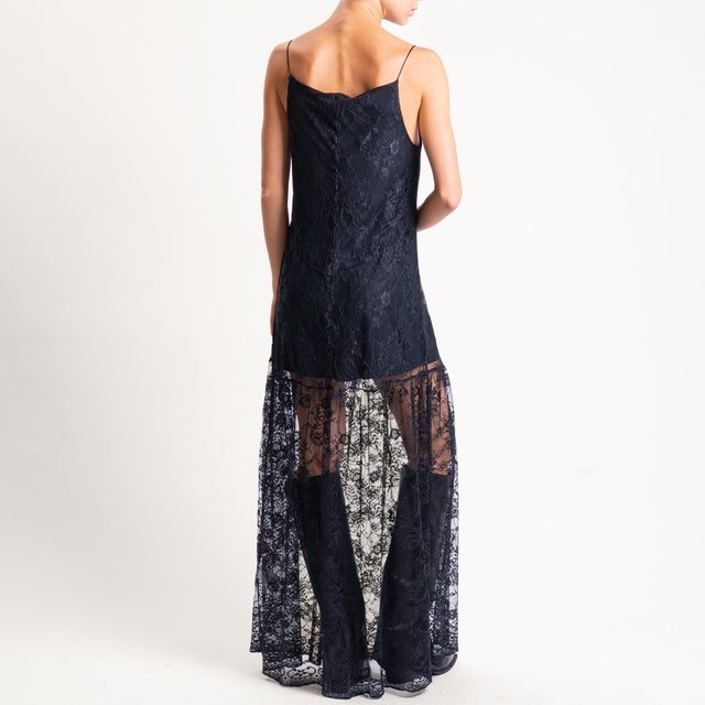 Motel-Abito pizzo con balza - nero
