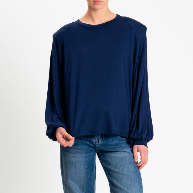 Motel-T-shirt over in jersey di viscosa elasticizzata con spalline - blu