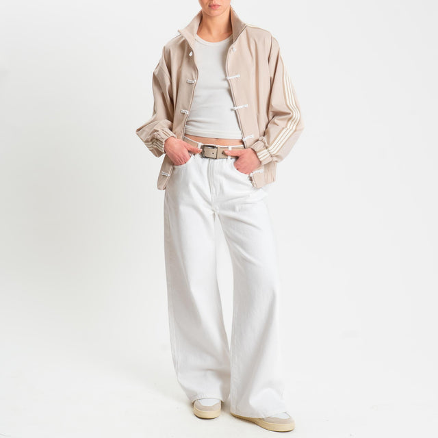 Motel-Felpa mandarin banda laterale - casha/burro