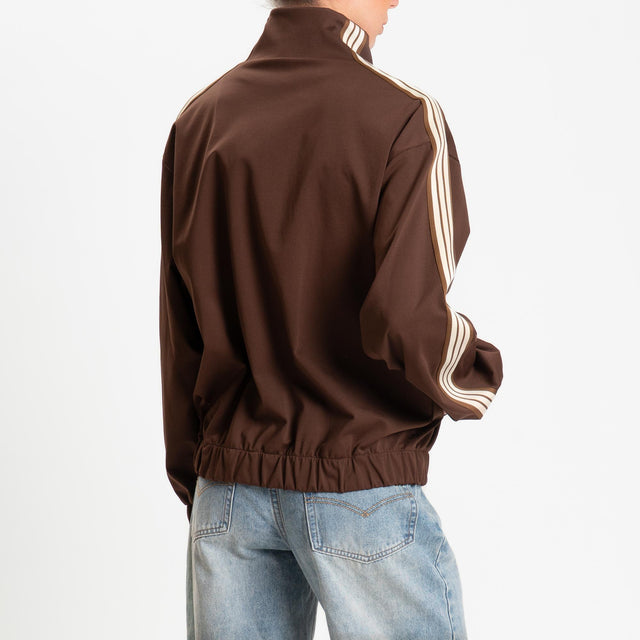 Motel-Felpa mandarin banda laterale - moro/burro