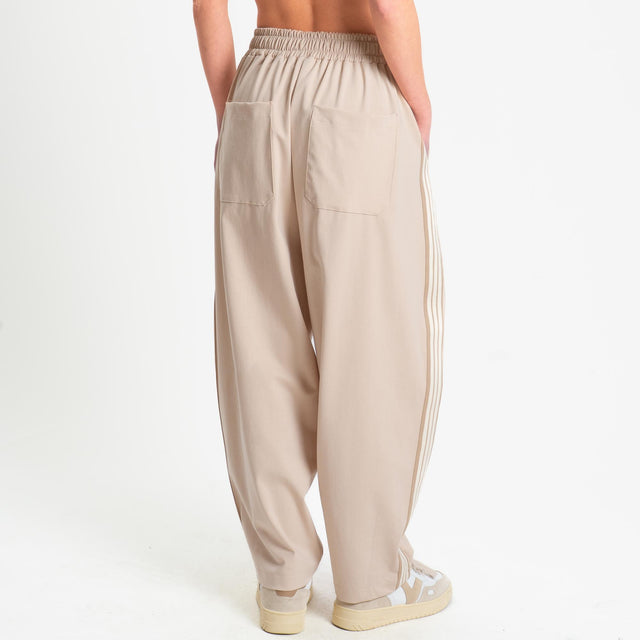 Motel-Pantalone barrel banda laterale punto milano - casha/burro