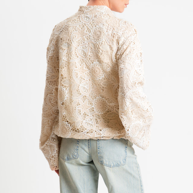 Motel-Bomber mandarin in pizzo macramè - burro