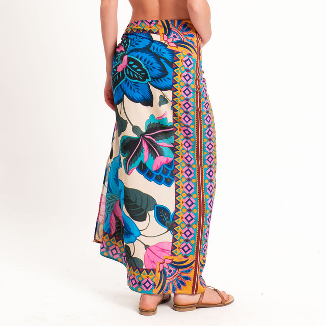 Motel-Gonna pareo fantasia - burro/royal/fucsia
