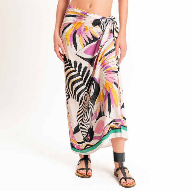 Motel-Gonna pareo fantasia zebra - rosa/bubble/nero