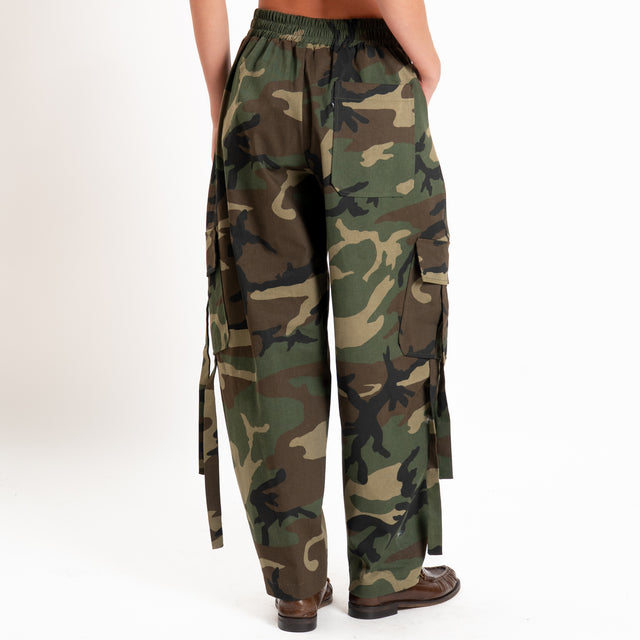 Motel-Pantalone cargo camouflage - miltare/moro