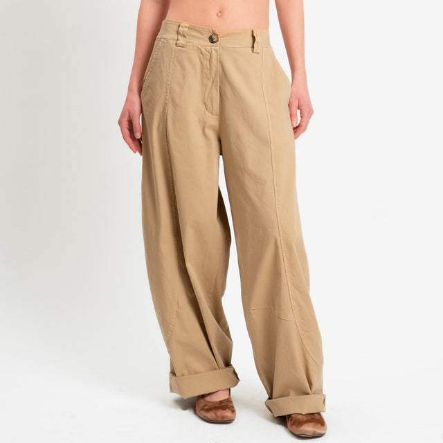 Motel-Pantalone barrel elastico dietro - safari