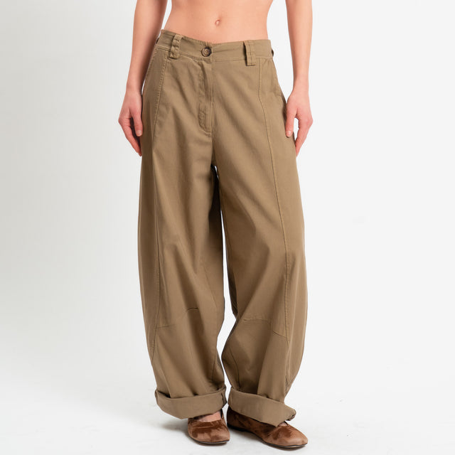 Motel-Pantalone barrel elastico dietro - bruciato