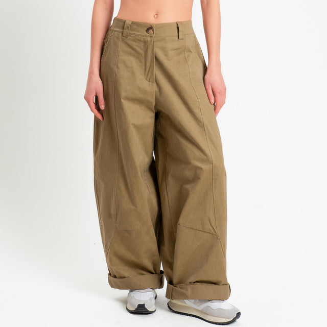 Motel-Pantalone barrel elastico dietro - bruciato