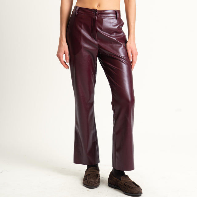 Motel-Pantalone straight similpelle - Bordeaux