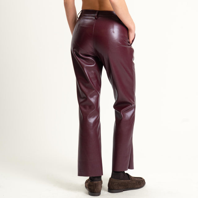 Motel-Pantalone straight similpelle - Bordeaux