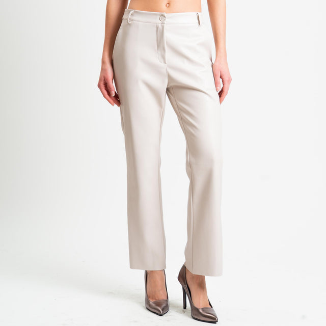 Motel-Pantalone straight similpelle - burro