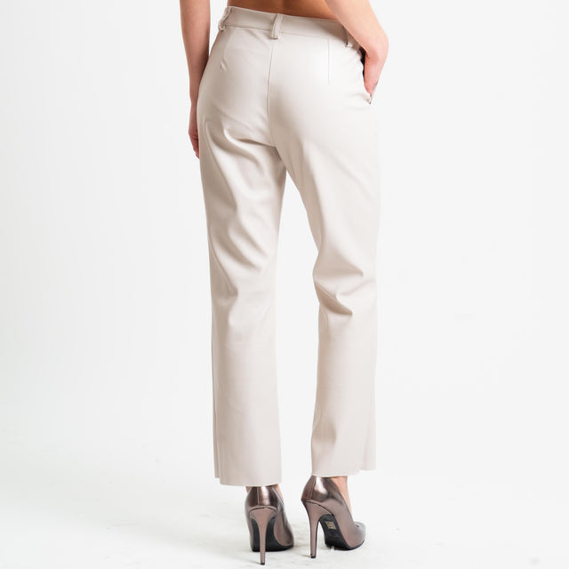 Motel-Pantalone straight similpelle - burro