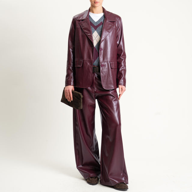 Motel-Pantalone similpelle wide leg - ginger