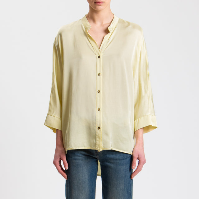 Motel-Camicia satin bottoni dorati - giallo