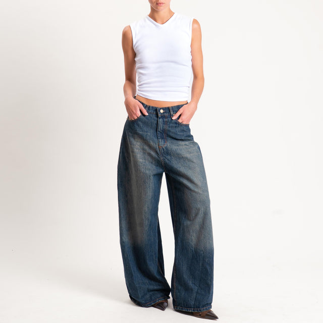 Motel-Jeans wide leg lavaggio tè - denim