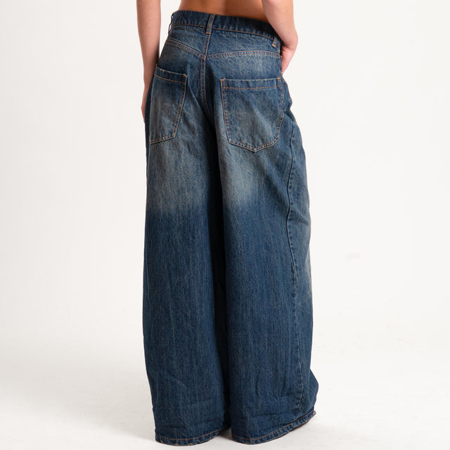 Motel-Jeans wide leg lavaggio tè - denim