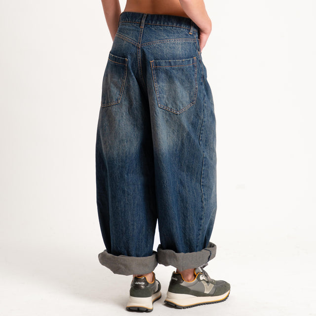 Motel-Jeans wide leg lavaggio tè - denim