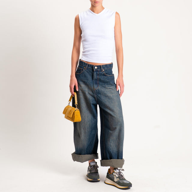Motel-Jeans wide leg lavaggio tè - denim