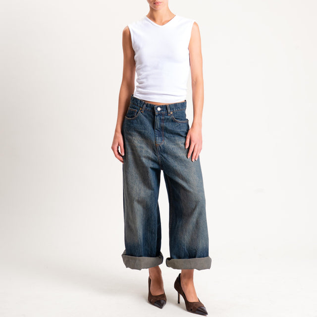 Motel-Jeans wide leg lavaggio tè - denim