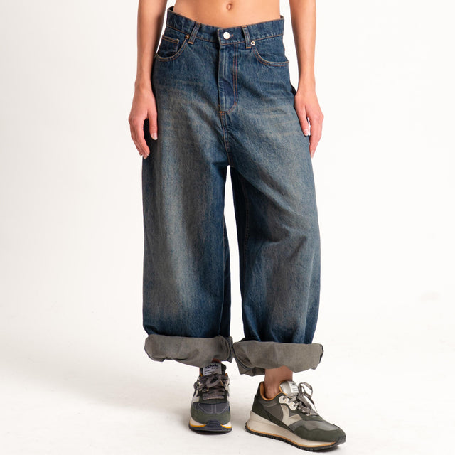 Motel-Jeans wide leg lavaggio tè - denim