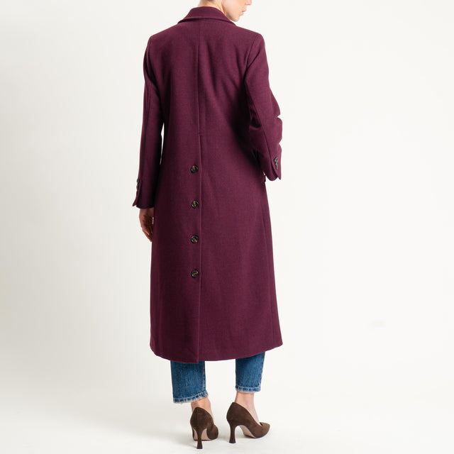 Tensione in-Cappotto misto lana doppiopetto - amarone