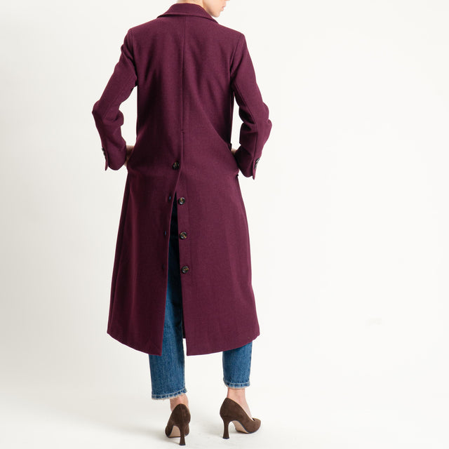Motel-Cappotto misto lana doppiopetto - Bordeaux