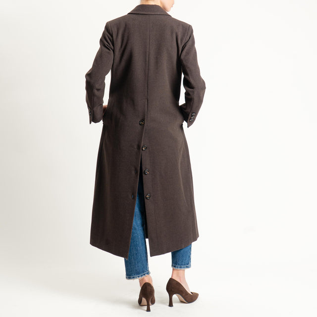Motel-Cappotto misto lana doppiopetto - cioccolato