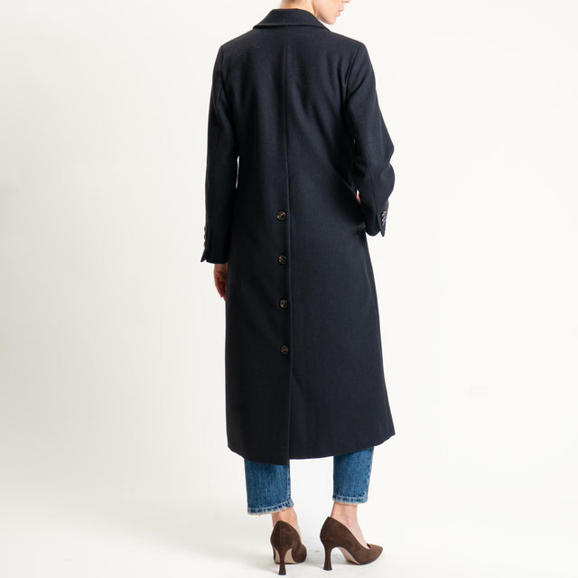 Tensione in-Cappotto misto lana doppiopetto - nero