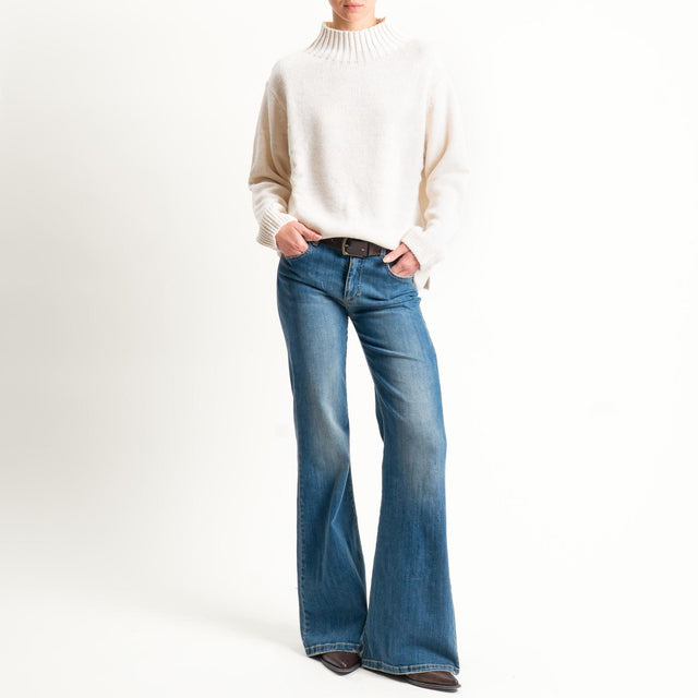 Motel-Maglia collo montato misto alpaca - ecru'