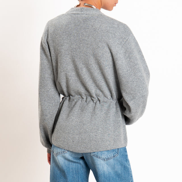 Motel-Cardigan misto cashmere con cintura - grigio