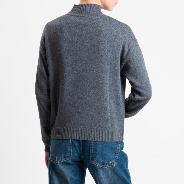 Motel-Maglia rombi argyle misto cashmere - antracite/royal/grigio