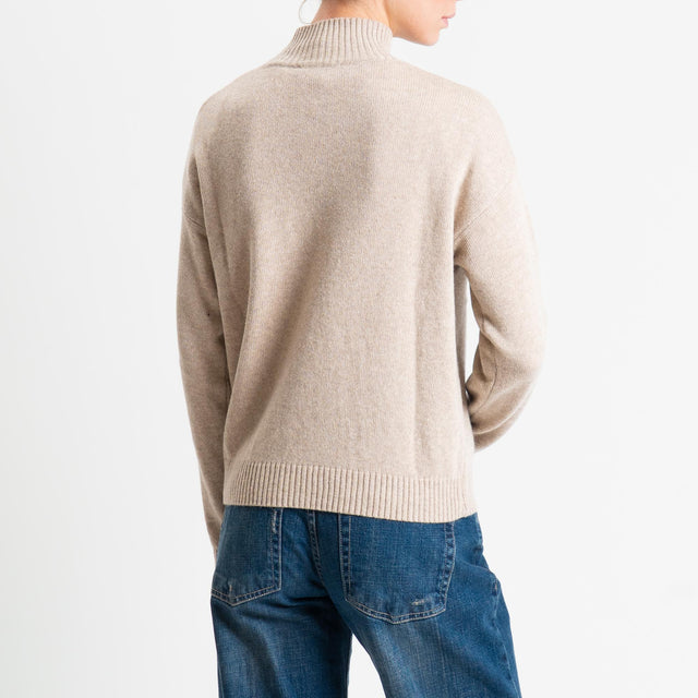 Motel-Maglia rombi argyle misto cashmere - beige/burro/antracite