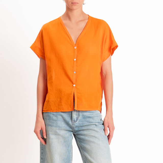 Motel-Camicia mussola smanicata - arancio