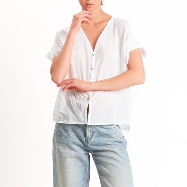 Motel-Camicia mussola smanicata - latte