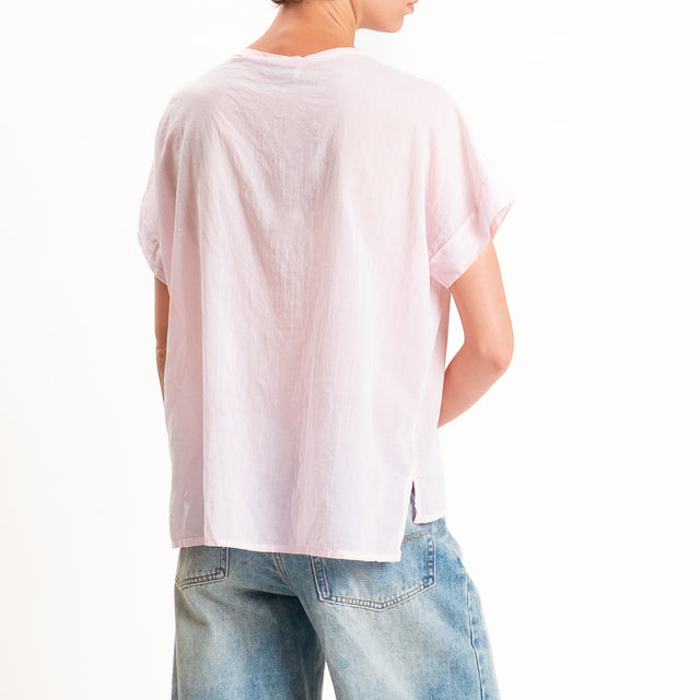 Motel-Camicia mussola smanicata - rosa