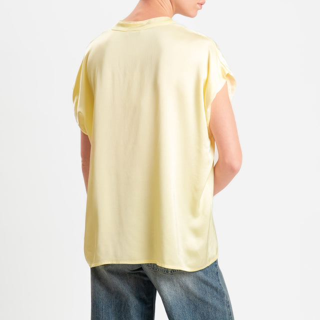 Motel-Blusa chester smanicata in satin - mimosa