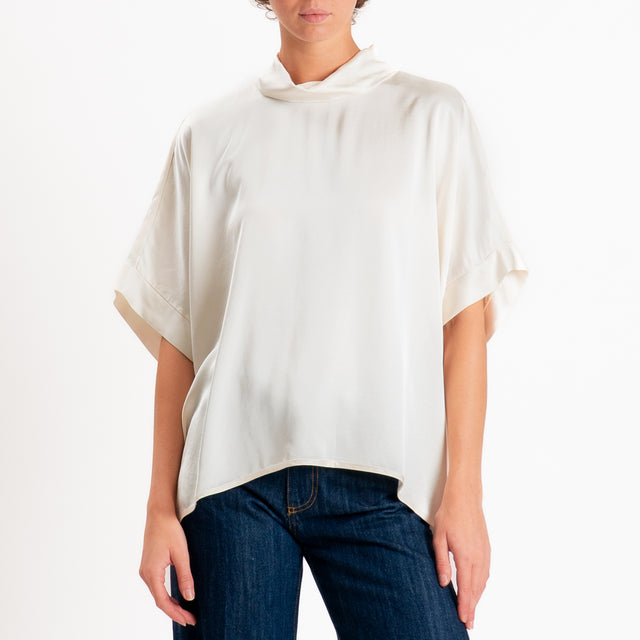 Motel-Blusa in satin oversize - burro