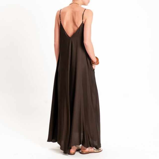 Motel-Abito in satin tasche laterali - caffe'