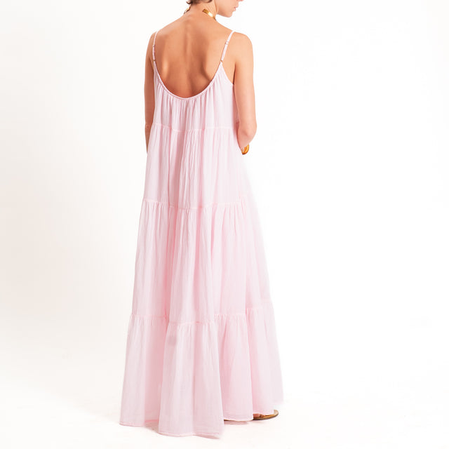 Motel-Abito mussola con balze - rosa