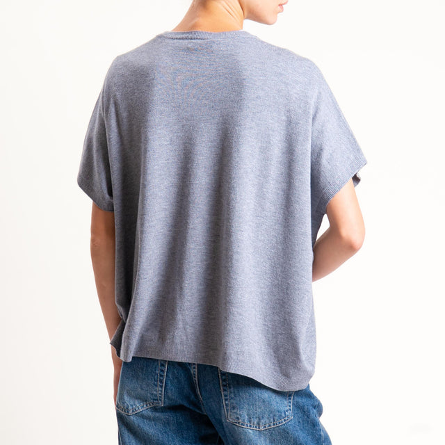 Motel-Maglia a scatola manica scesa - grigio melange