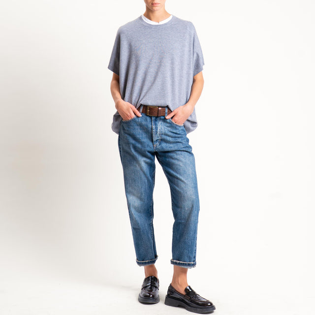 Motel-Maglia a scatola manica scesa - grigio melange
